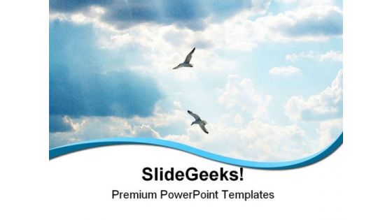 Dove Flying High Nature PowerPoint Templates And PowerPoint Backgrounds 0611