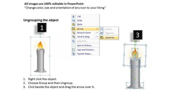 Download Editable Melting Candle PowerPoint Templates And Candle Ppt Slides