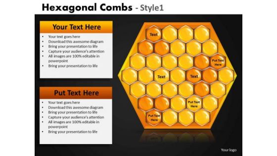 Download Hexagonal Combs PowerPoint Templates Hexagon Ppt Slides