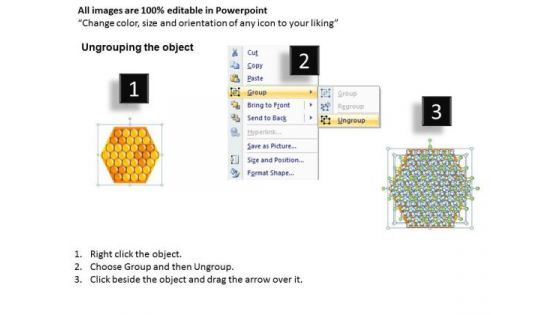 Download Hexagonal Combs PowerPoint Templates Hexagon Ppt Slides