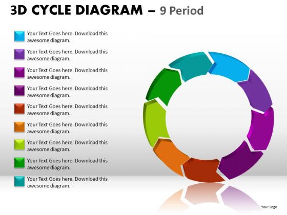 Download Ppt Templates 9 Stages Editable Cycle Diagram PowerPoint Slides