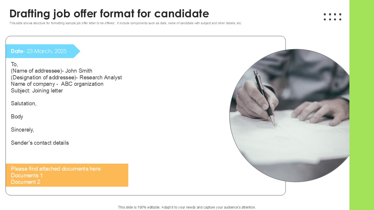 Drafting Job Offer Format For Employee Attraction And Competency Ppt Example