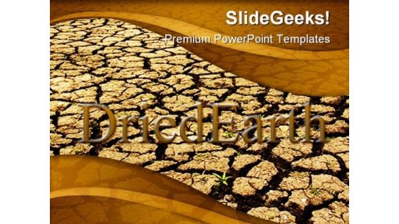 Dried Earth Nature PowerPoint Template 0910