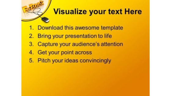 E Book With Computer Mouse PowerPoint Templates And PowerPoint Themes 0712