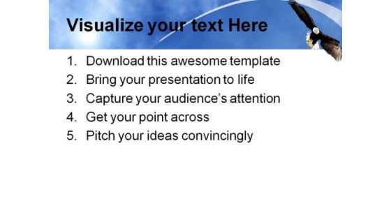 Eagle Clouds America PowerPoint Template 0610