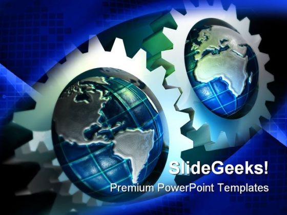 Earth Concept Gears Industrial PowerPoint Templates And PowerPoint Backgrounds 0611