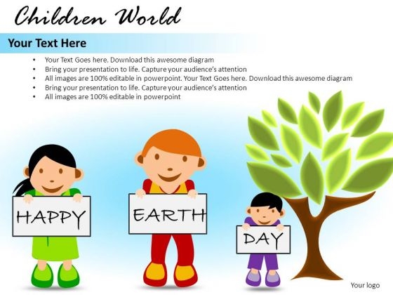Earth Day Children World PowerPoint Slides And Ppt Diagram Templates