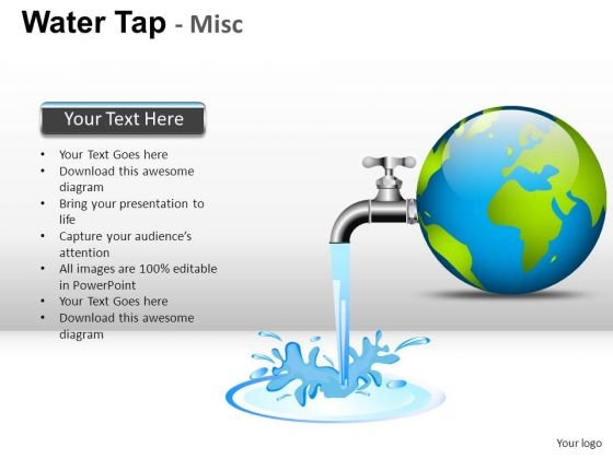 Earth Drop Water Tap PowerPoint Slides And Ppt Diagram Templates