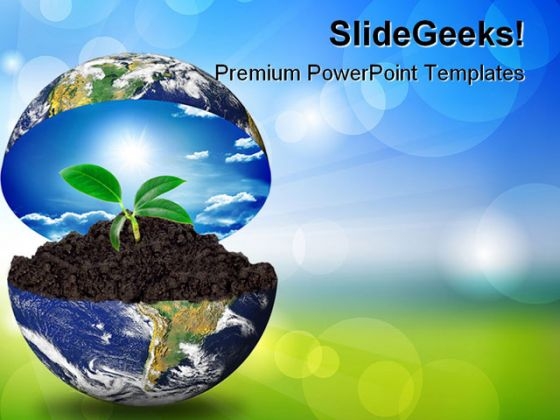 Earth In Plant Environment PowerPoint Themes And PowerPoint Slides 0211