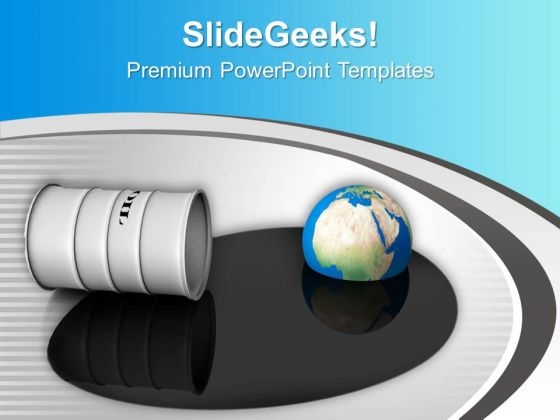 Earth In Spilled Oil Industrial PowerPoint Templates Ppt Backgrounds For Slides 0313