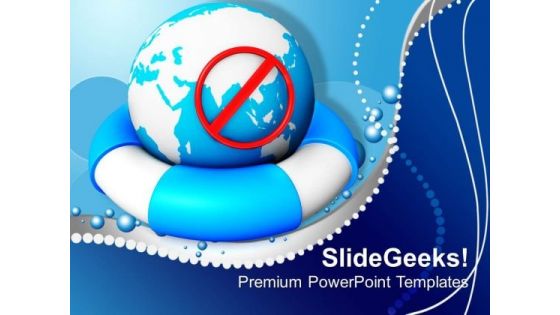 Earth On A Lifeline Concept Globe PowerPoint Templates And PowerPoint Themes 1012
