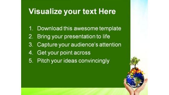 Earth With A Tree Globe PowerPoint Themes And PowerPoint Slides 0611