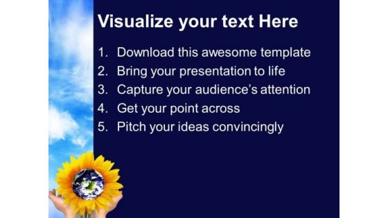 Earth With Flower Nature PowerPoint Templates And PowerPoint Themes 0812