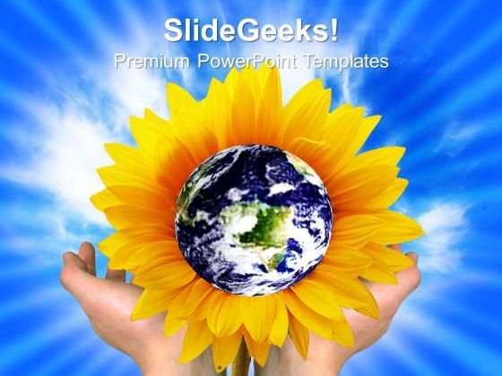 Earth With Flower Nature PowerPoint Templates And PowerPoint Themes 0812