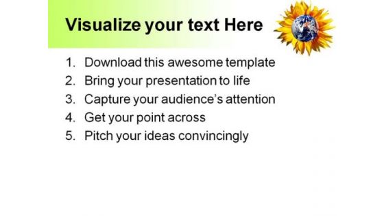 Earth With Flower Nature PowerPoint Themes And PowerPoint Slides 0511