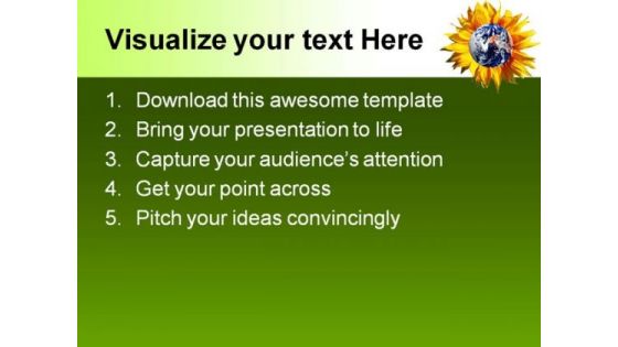 Earth With Flower Nature PowerPoint Themes And PowerPoint Slides 0511