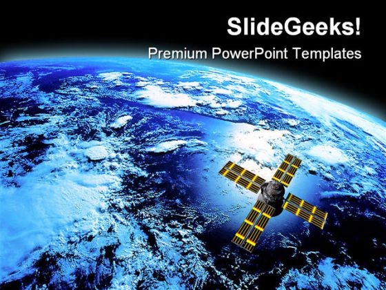 Earth With Satellite Global PowerPoint Themes And PowerPoint Slides 0611