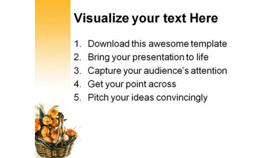 Easter Basket With Eggs Festival PowerPoint Themes And PowerPoint Slides 0511