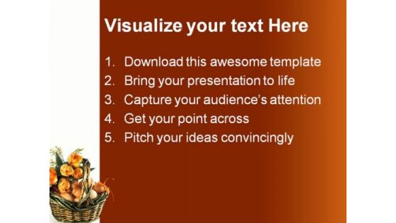 Easter Basket With Eggs Festival PowerPoint Themes And PowerPoint Slides 0511