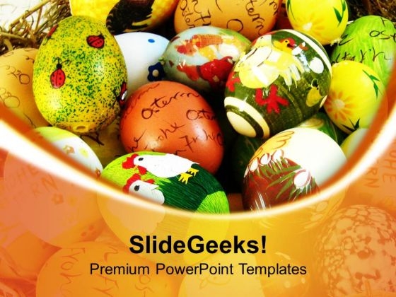 Easter Bunny Eggs For Celebrations PowerPoint Templates Ppt Backgrounds For Slides 0613