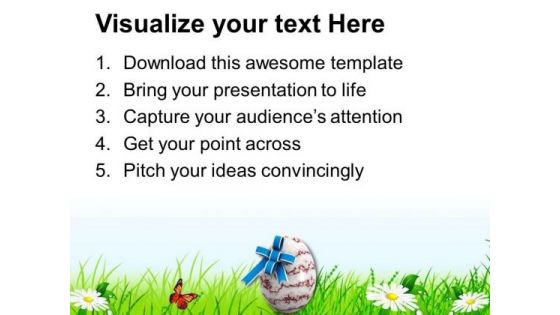 Easter Egg With Bow Holiday PowerPoint Templates Ppt Backgrounds For Slides 0313