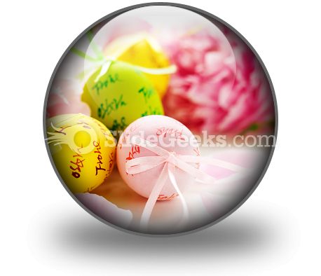 Easter Eggs And Spring Flowers PowerPoint Icon C