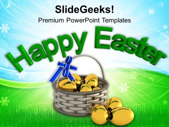 Easter Eggs In Gift Basket PowerPoint Templates Ppt Backgrounds For Slides 0313