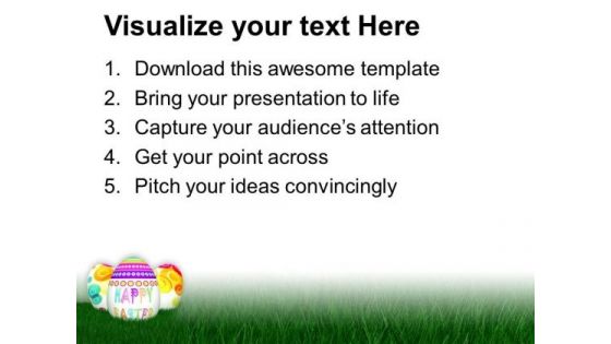 Easter Eggs With 3d View PowerPoint Templates Ppt Backgrounds For Slides 0313