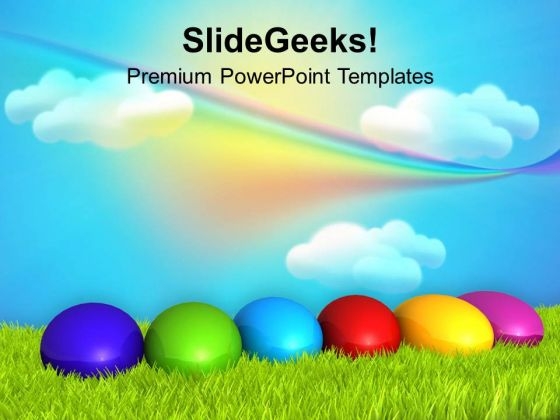 Easter Eggs With Rainbow Theme PowerPoint Templates Ppt Backgrounds For Slides 0313