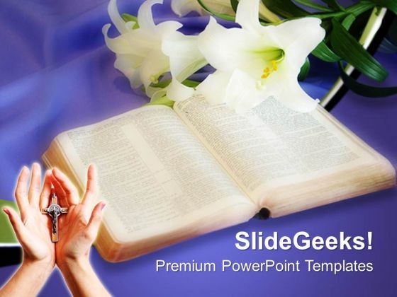 Easter Lily And Bible Christian PowerPoint Templates And PowerPoint Themes 0712