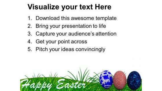 Easter Multicolored Eggs With Bright Theme PowerPoint Templates Ppt Backgrounds For Slides 0313