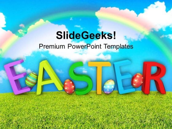 Easter Wishes With Rainbow Colored Background PowerPoint Templates Ppt Backgrounds For Slides 0313
