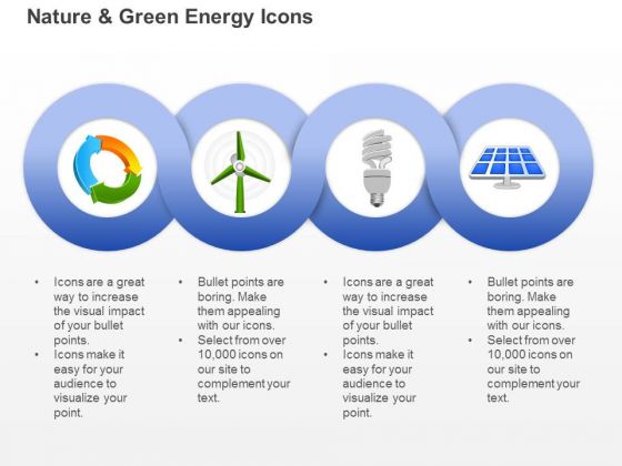 Ecology And Green Energy Icons With Windmill Cfl And Solar Light Ppt Slides Graphics
