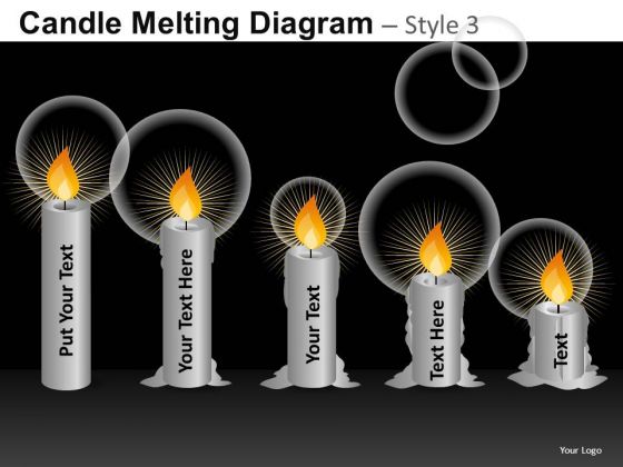 Editable Candle Diagrams PowerPoint Templates