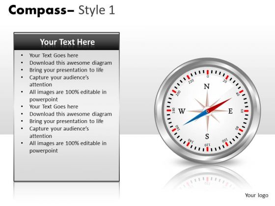 Editable Direction Compass PowerPoint Slides And Ppt Templates