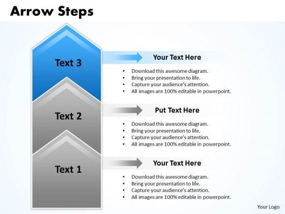 Editable Ppt Background Arrow Steps 3 State Diagram Business Strategy PowerPoint 4 Graphic