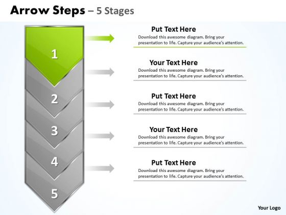 Editable Ppt Hierarchical Stages Represented By Arrow Project Management PowerPoint 2 Graphic