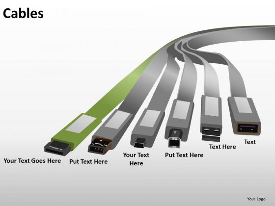 Editable Ppt Slides Usb Charging Cables Diagram PowerPoint Templates