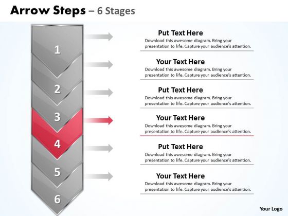 Editable Ppt Template Vertical Stages Illustrated Through Arrow 5 Image