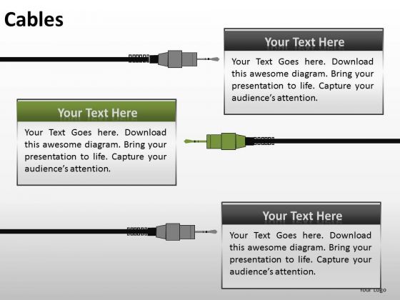 Editable Ppt Templates Audio Video Cables PowerPoint Slides