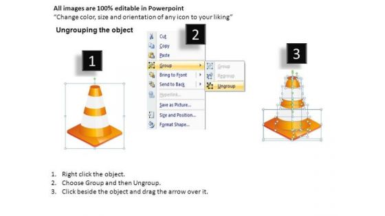 Editable Slides With Stacked Traffic Cones PowerPoint Templates