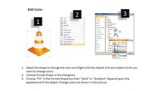Editable Slides With Stacked Traffic Cones PowerPoint Templates
