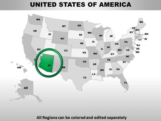 Editable Usa Arizona State PowerPoint Maps