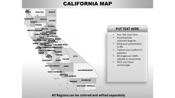 Editable Usa California State PowerPoint Maps