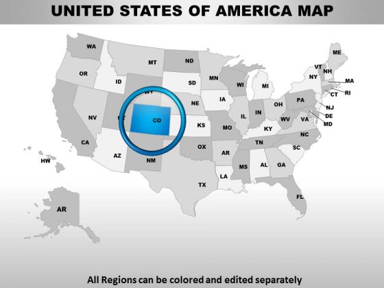 Editable Usa Colorado State PowerPoint Maps