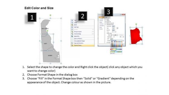 Editable Usa Delaware State PowerPoint Maps