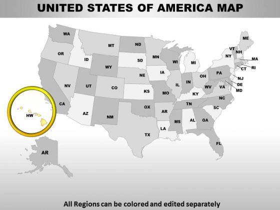 Editable Usa Hawaii State PowerPoint Maps