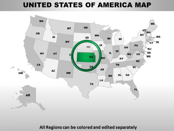 Editable Usa Kansas State PowerPoint Maps