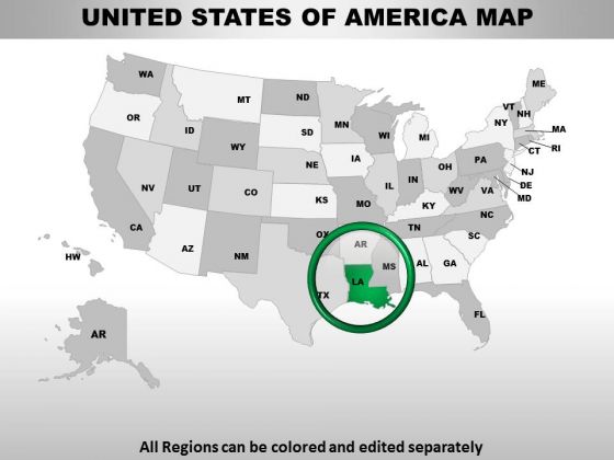 Editable Usa Louisiana State PowerPoint Maps