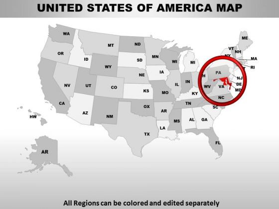 Editable Usa Maryland State PowerPoint Maps
